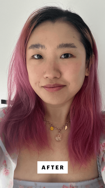 Han after applying Fable and Mane HoliRoots Hair Oil and washingblowdrying her hair